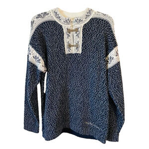 Caamano Womens 1/4 Hook Pullover 100% Alpaca Grey Nordic Sweater Sz S Embroidery